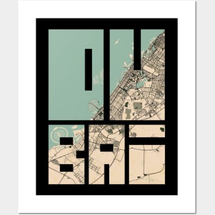 Dubai, UAE City Map Typography - Vintage Posters and Art